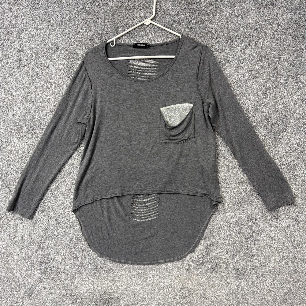 Toska T-Shirt Large Boho Grunge Steampunk Industrial Festival Lace Heart Edgy